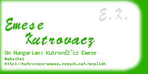 emese kutrovacz business card